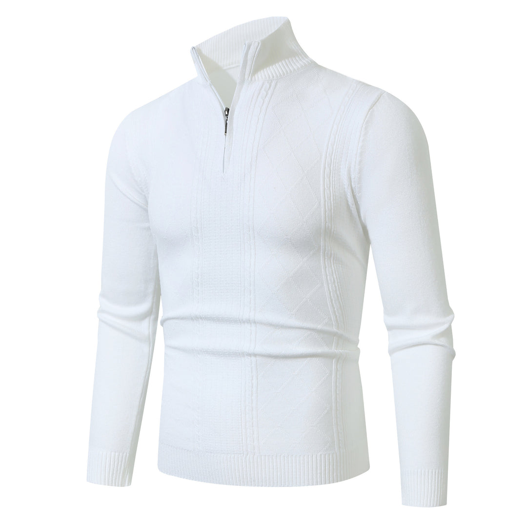 Herren Strickpullover mit hochabschließendem Reißverschluss und modernem Zopfmuster Drune