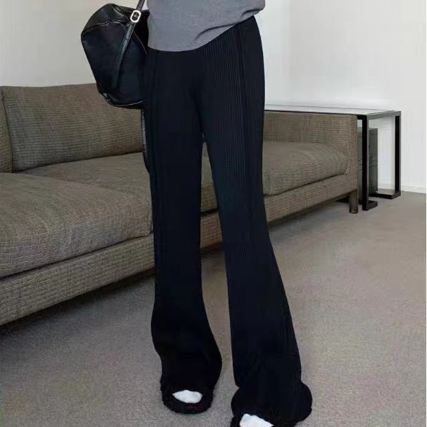 Damen Bequeme Plissee-Hose mit elastischem Bund und weitem Bein Drune