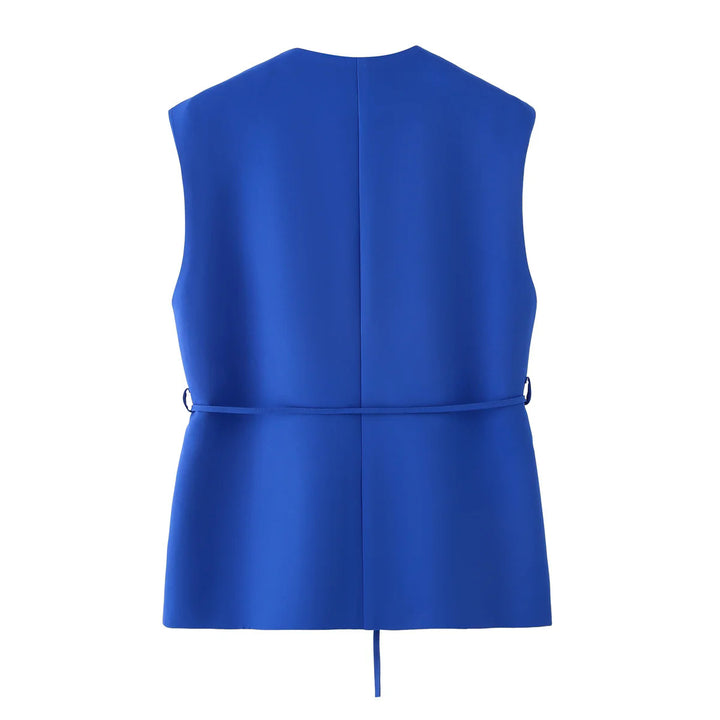 Damen elegantes Blazer- und Hosen-Ensemble mit modernem Gürtel Drune