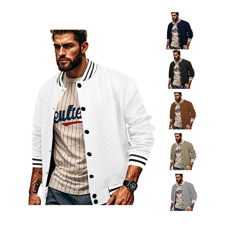 Herren Sportswear-Bomberjacke mit strukturiertem Design und Kontraststreifen Drune