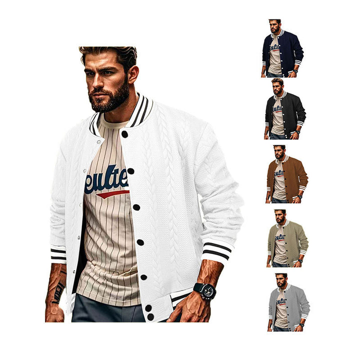 Herren Sportswear-Bomberjacke mit strukturiertem Design und Kontraststreifen Drune