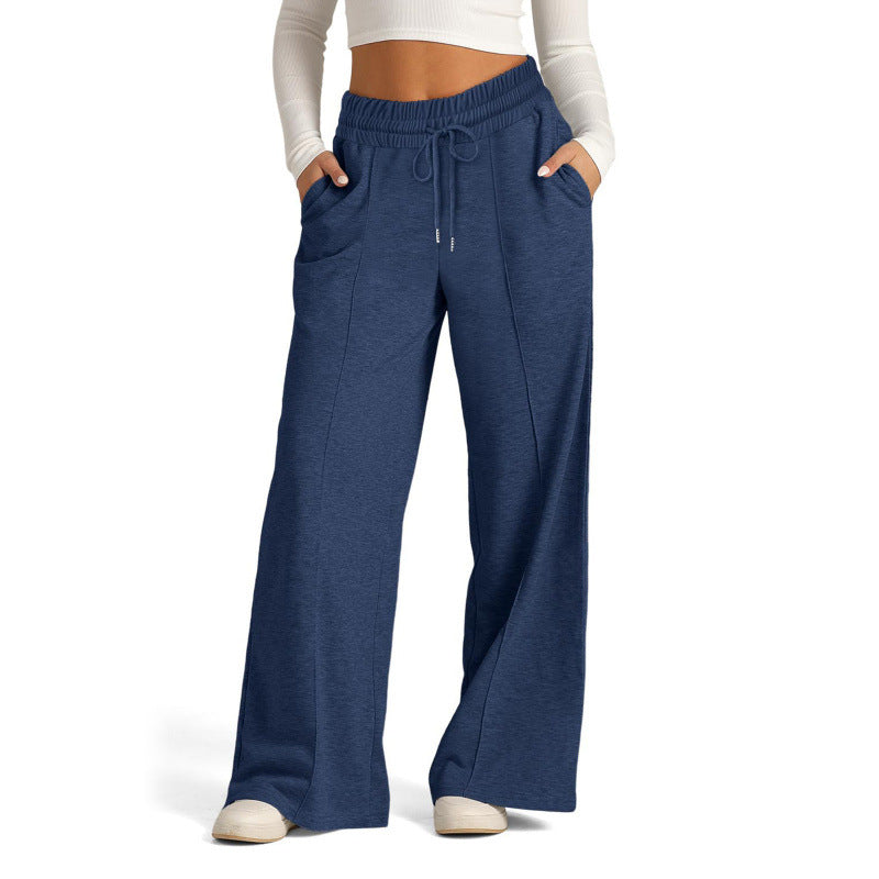 Damen nan weite Sweatpants mit hohem Bund und Tunnelzug Drune