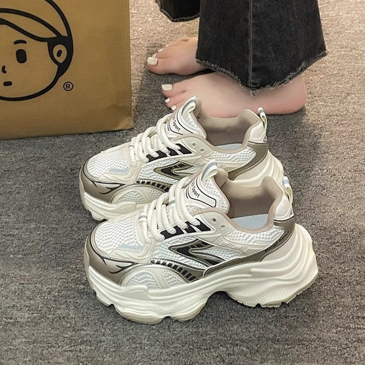 Damen Trendige Chunky Sneakers mit atmungsaktivem Mesh und starker Dämpfung Drune