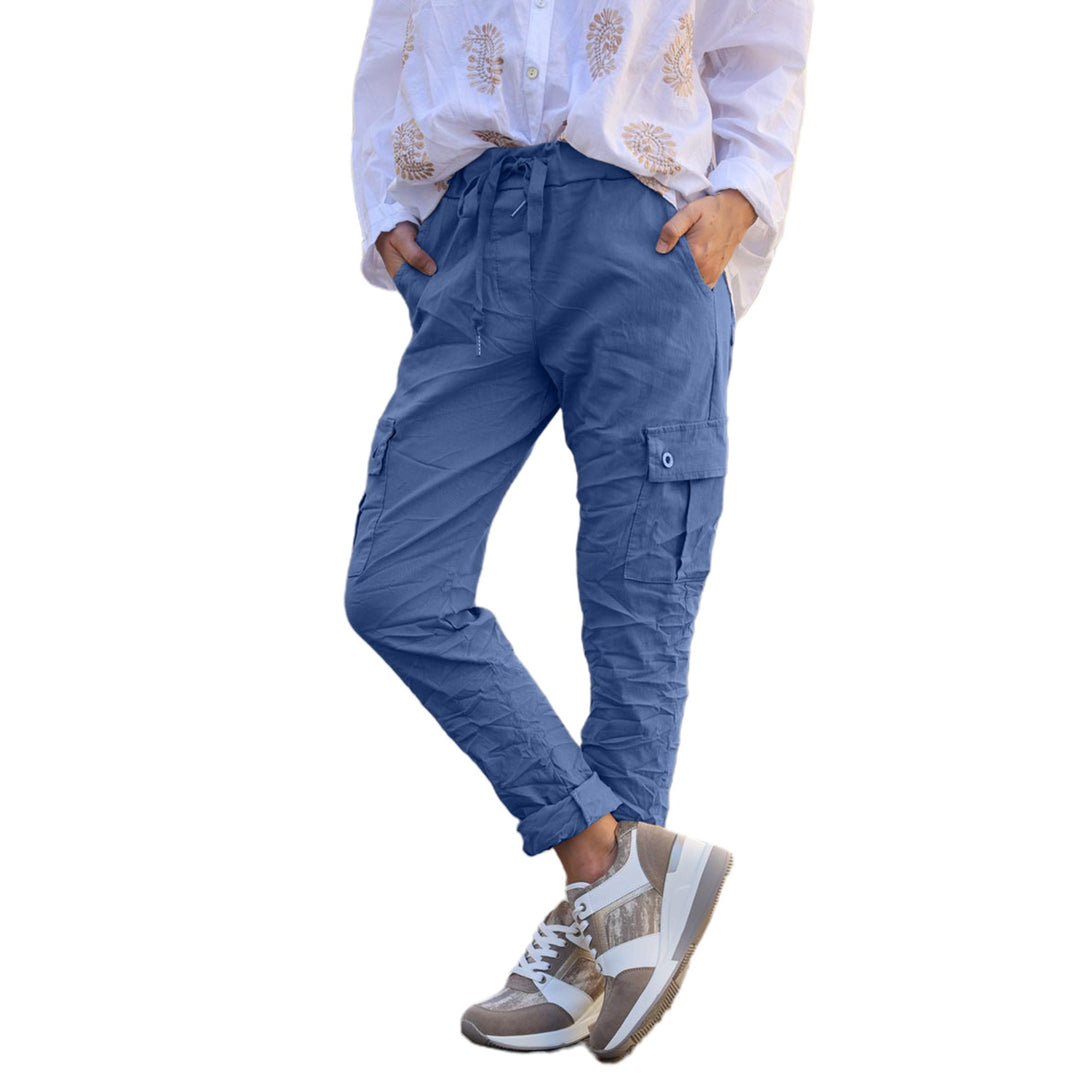 Damen Cargo-Style Hose mit elastischem Bund und praktischen Taschen Drune
