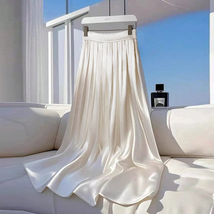 Damen eleganter langer Plisseerock aus hochwertigem Material Drune