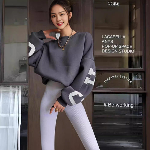 Damen Oversized Sweatshirt mit grafischen Akzenten Drune