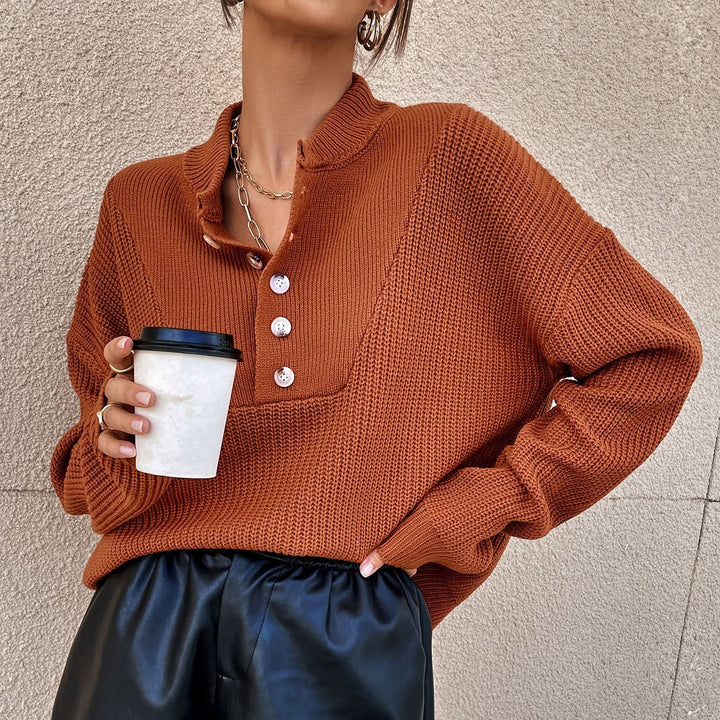 Damen Strickpullover mit Knopfleiste und strukturiertem Design Drune