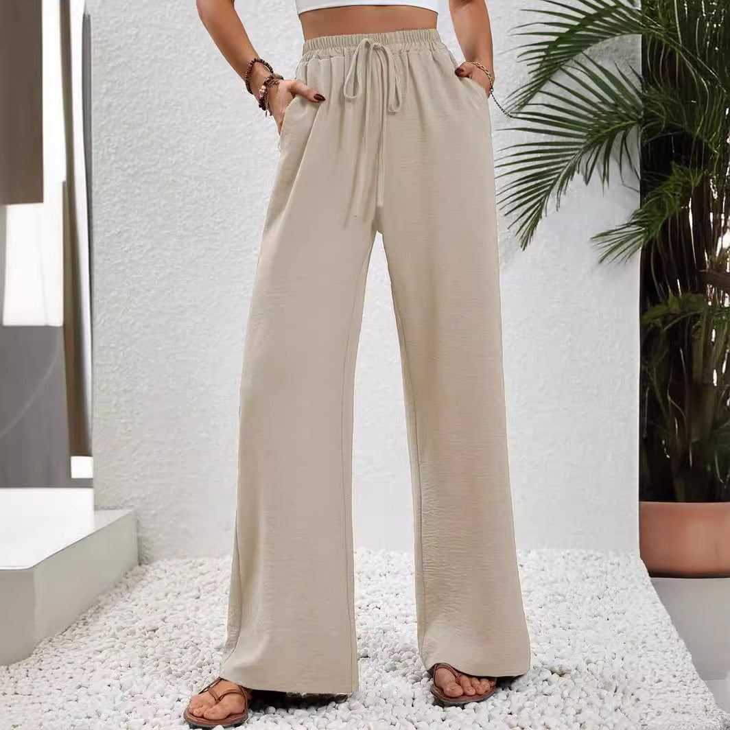 Damen Weite Freizeit-Hosen mit elastischem Bund und praktischen Seitentaschen Drune