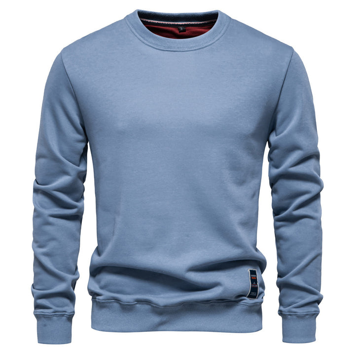 Herren nan klassisches Rundhals-Sweatshirt aus schwerer Baumwollmischung mit angerauter Innenseite und gerippten Bündchen Drune