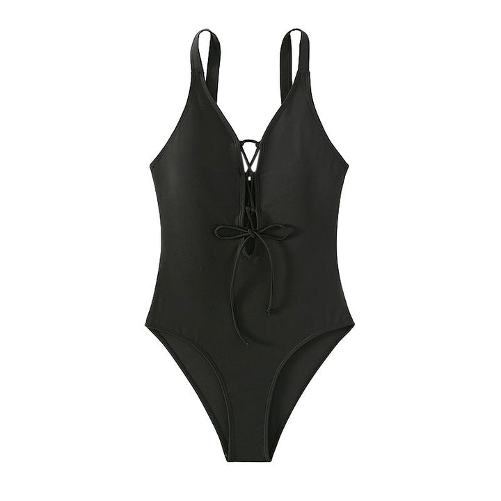 Damen Einteiliger Badeanzug mit sexy Schnürdetail Drune