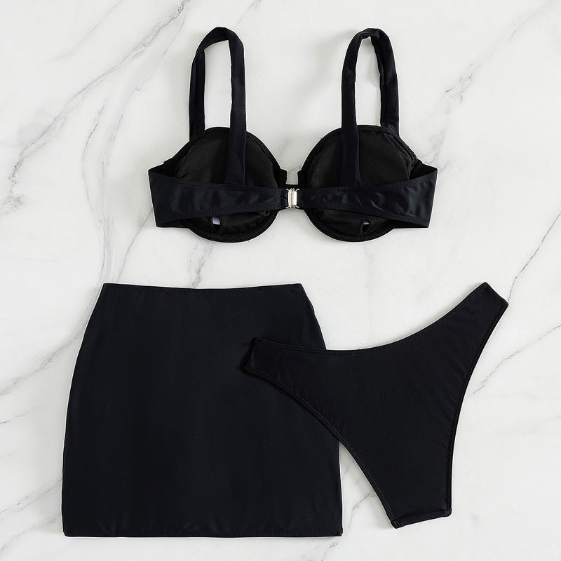 Damen Bikini-Set mit schickem Rock und gepolstertem Oberteil Drune
