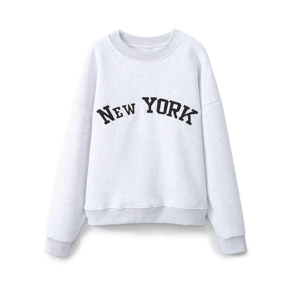 Damen Sweatshirt mit trendy New York Aufdruck Drune