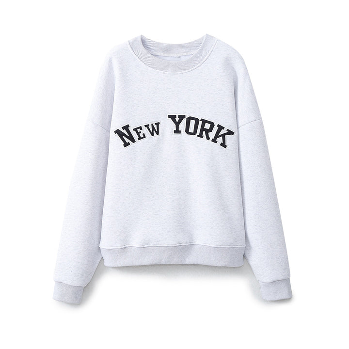 Damen Sweatshirt mit trendy New York Aufdruck Drune