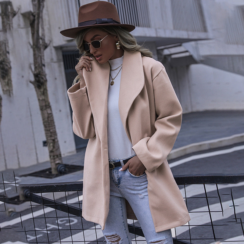 Damen modischer Oversized-Mantel mit strukturiertem Design Drune