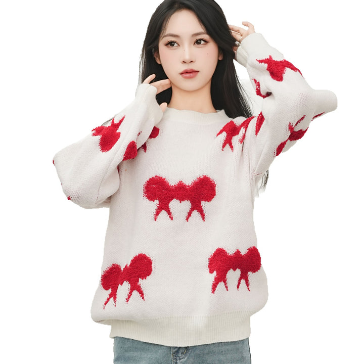 Damen Grobstrickpullover mit verspieltem Motiv Drune