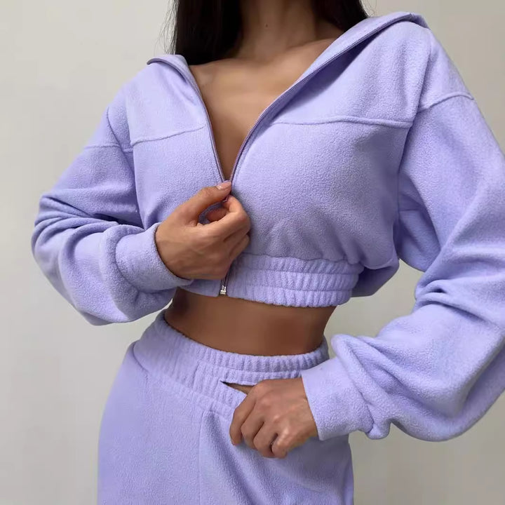 Damen kuscheliges Fleece-Loungewear-Set Drune