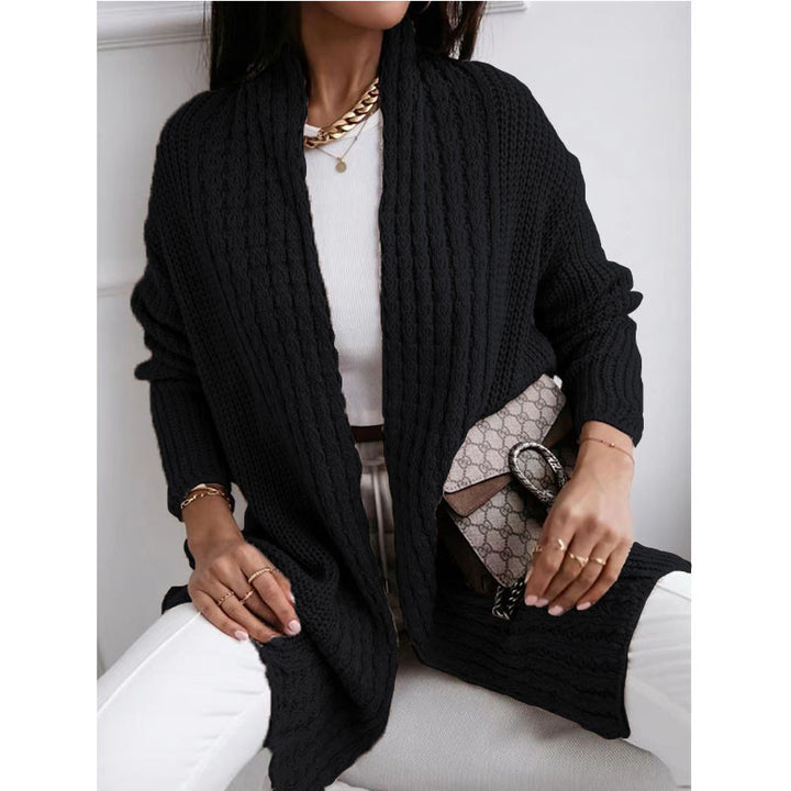 Damen Grobstrick Cardigan mit offenem Schnitt und modischem Strukturdesign Drune