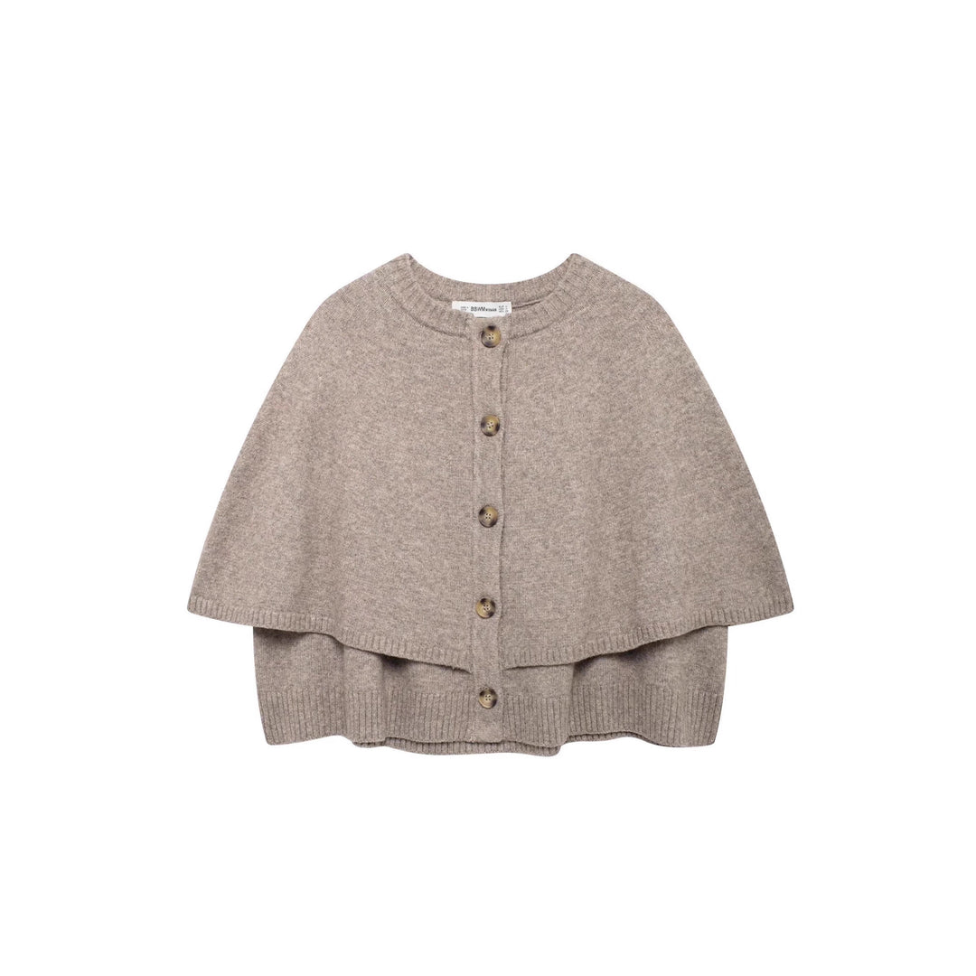 Damen Strick-Cape mit eleganter Knopfleiste Drune