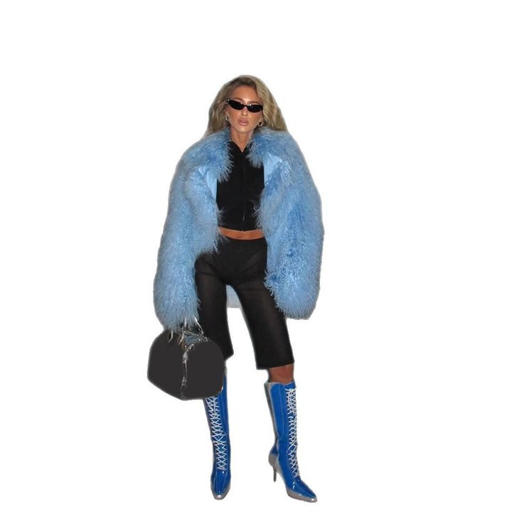 Damen Kunstfelljacke mit oversized Schnitt Drune