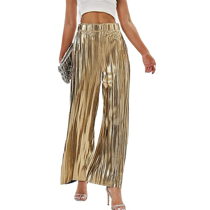 Damen Elegante Plisseehose mit elastischem Bund Drune