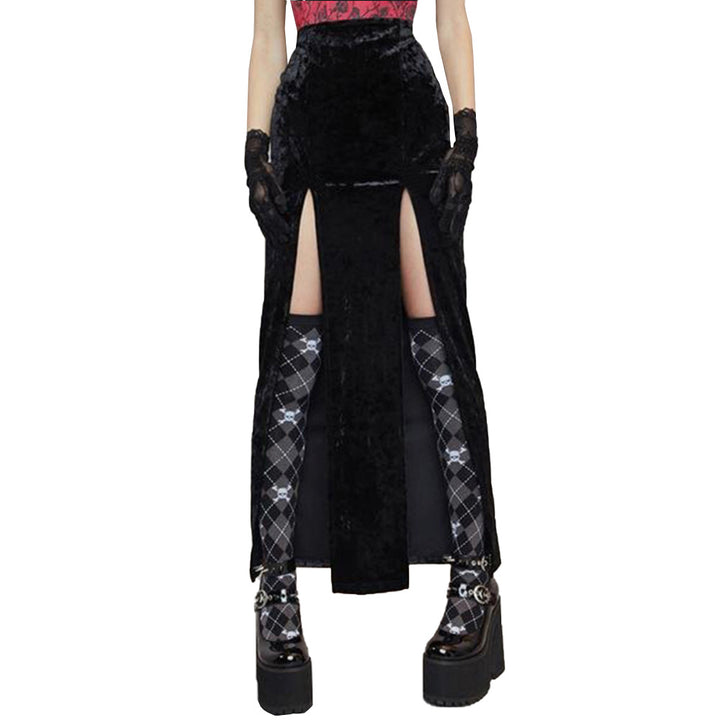 Damen Rippstrickrock mit seitlichen Schlitzen und luxuriösem Samtfinish Drune