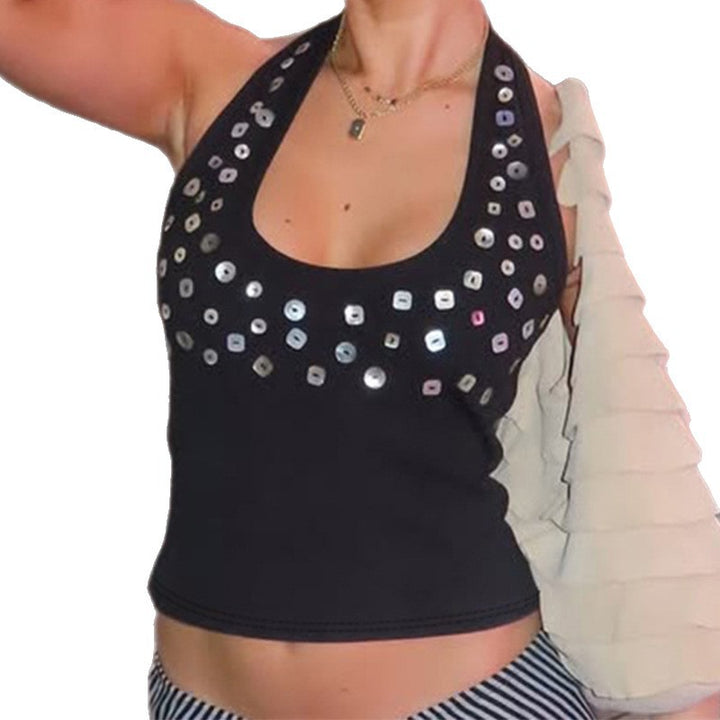 Damen Trendiges Tanktop mit funkelnden Pailletten Drune