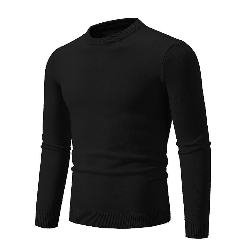 Herren Feiner Strickpullover mit Rundhalsausschnitt und Rippdetails Drune