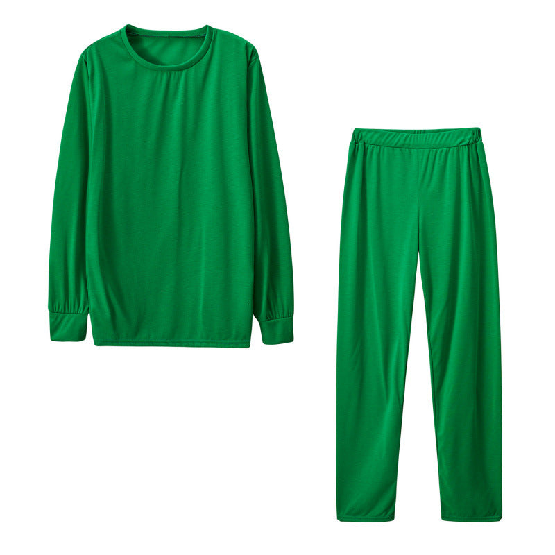 Damen Langarm Schlafanzug Set mit elastischen Hosen Drune