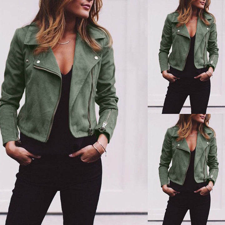 Damen Bikerjacke mit modischen Akzenten und tailliertem Schnitt Drune