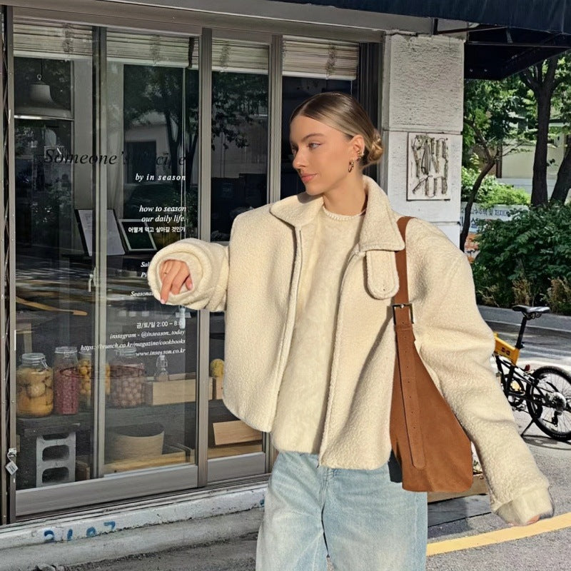 Damen kuschelige und stylische Kurzjacke Drune