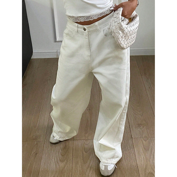 Damen Weite High-Waist Jeans im modernen Design Drune