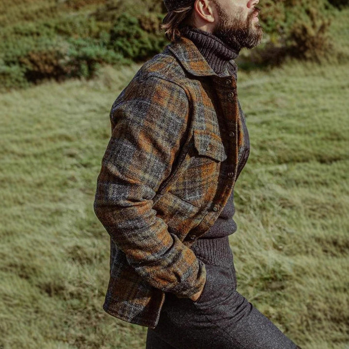 Herren Gemusterte Flanelljacke mit praktischen Taschen Drune