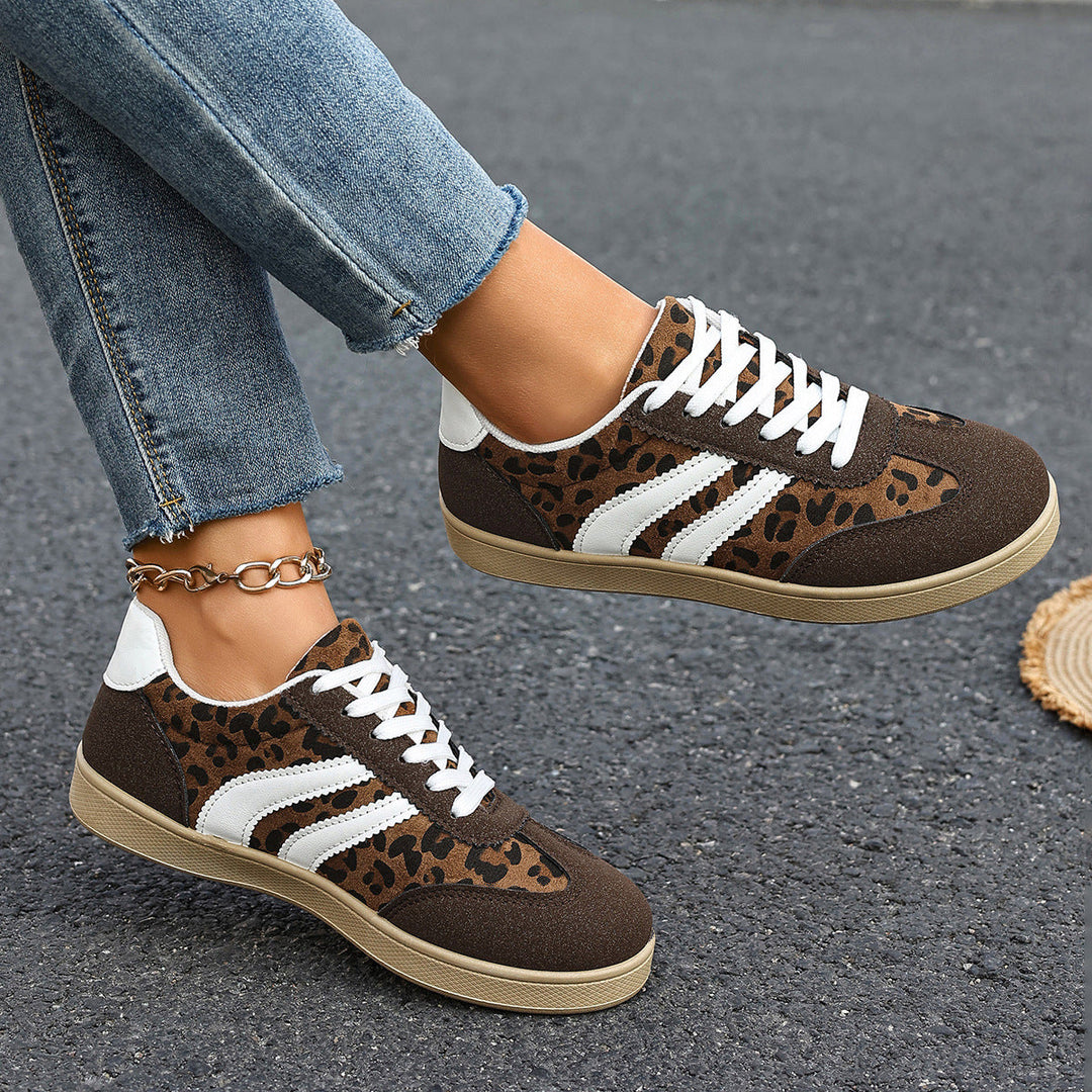 Damen Sneakers im Leopardenmuster mit bequemer Sohle Drune