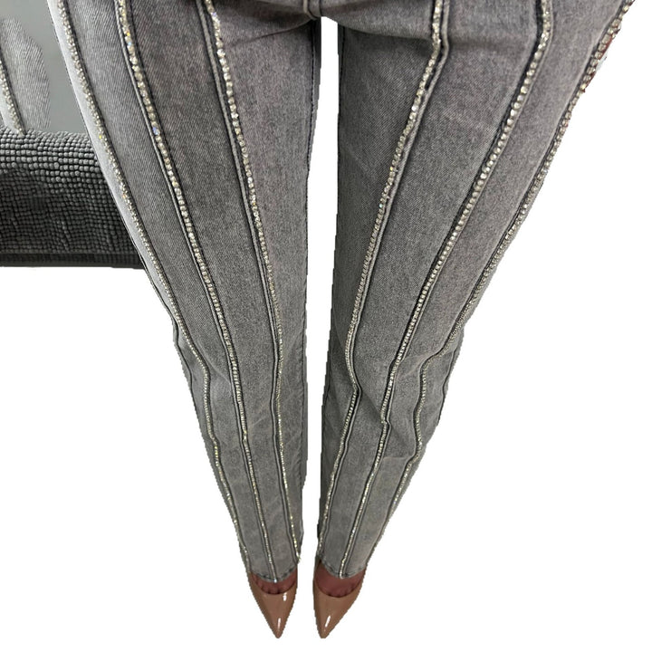 Damen Glamouröse Jeans mit funkelnden Applikationen Drune
