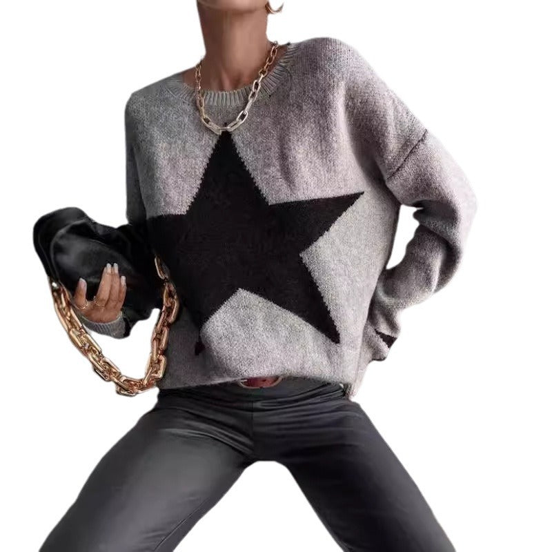 Damen Pullover mit Sternenmotiv Drune