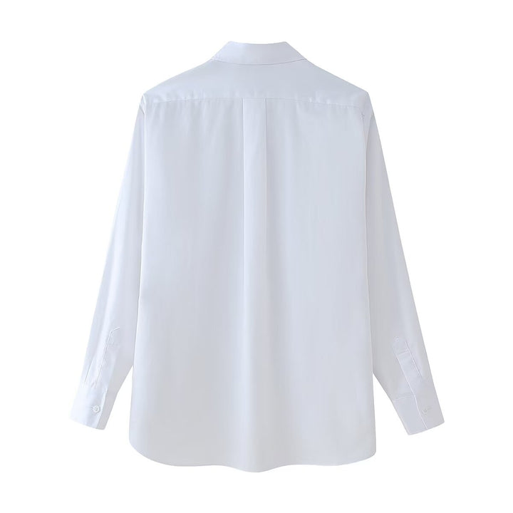 Damen geschickt gestaltete Bluse mit floralen Applikationen Drune