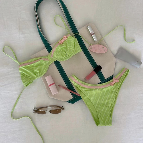 Damen gepunkteter Bikini mit verspieltem Design Drune