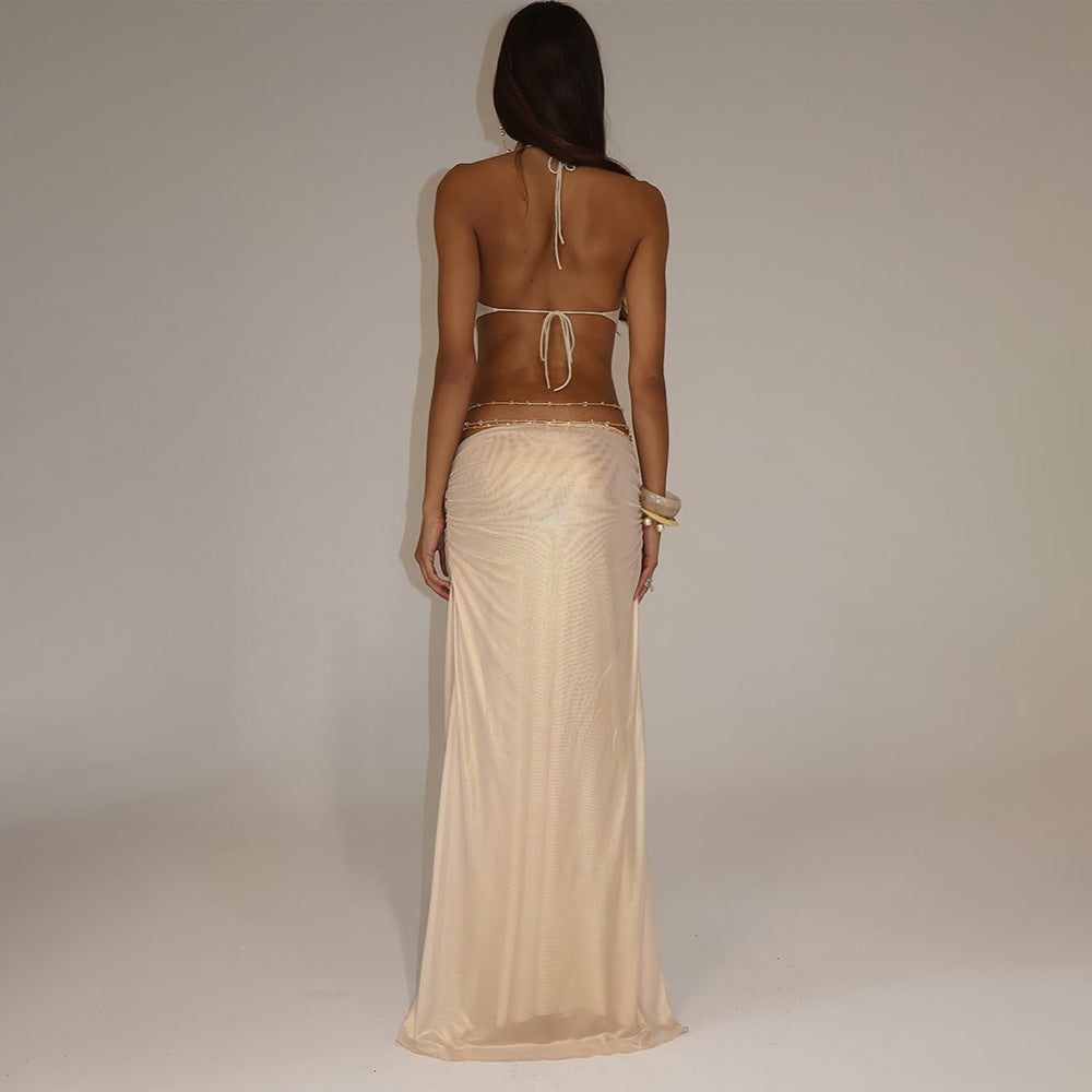 Damen Traumhaftes Abendkleid mit tiefem Ausschnitt und ausgefallenen Cut-Outs Drune