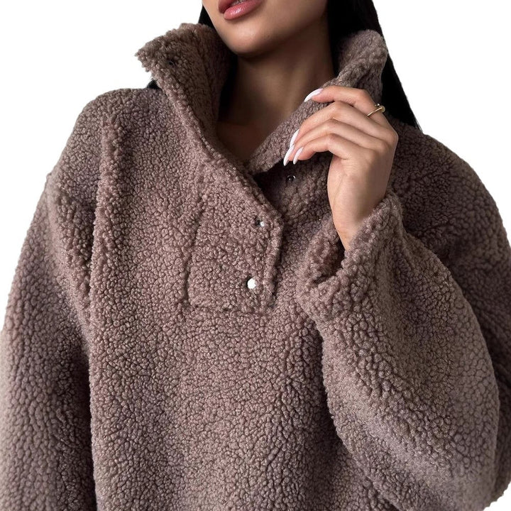 Damen Kuscheliger Fleece-Pullover im Casual-Style Drune