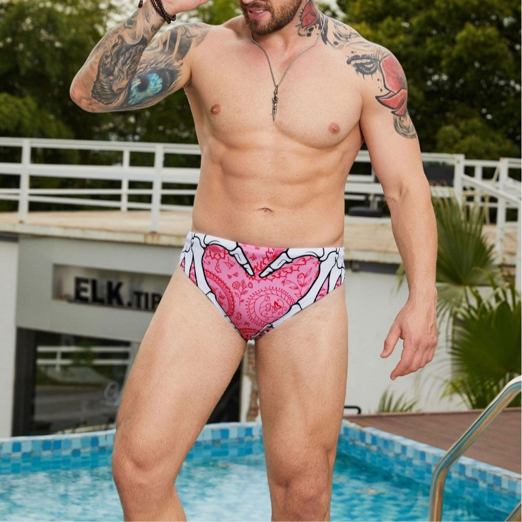 Herren Schwimmhose im kreativen Herzdesign Drune