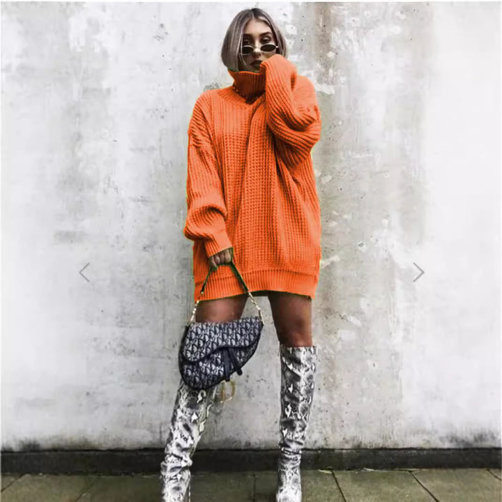 Damen Oversized Strickpullover im modernen Waffelmuster Drune