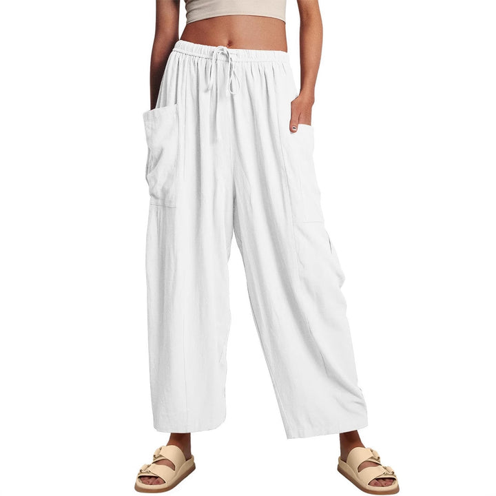 Damen Weit geschnittene Sommerhose mit elastischem Bund und praktischen Seitentaschen Drune
