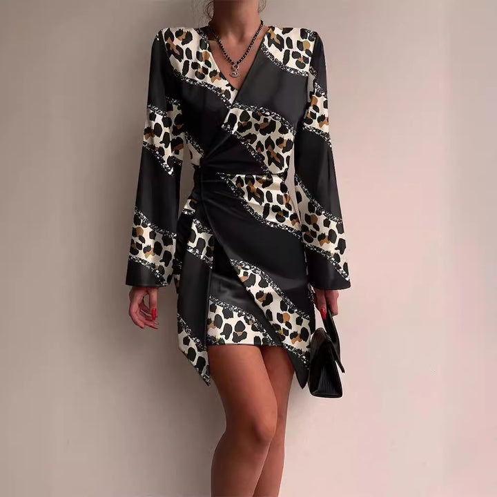 Damen Hemdblusenkleid mit elegantem Muster und tailliertem Schnitt Drune