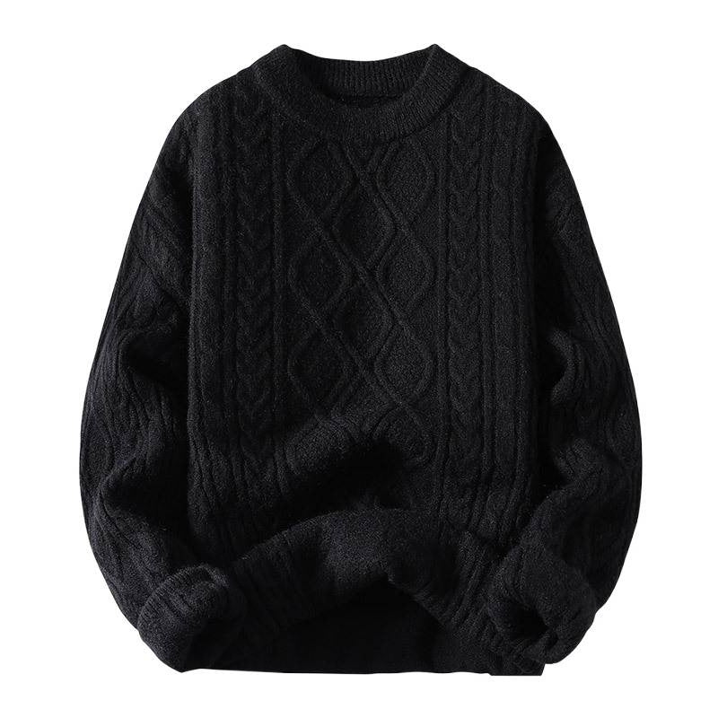 Damen Grobstrickpullover mit zeitgemäßem Zopfmuster und klassischem Rundhalsausschnitt Drune