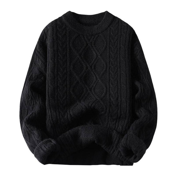 Damen Grobstrickpullover mit zeitgemäßem Zopfmuster und klassischem Rundhalsausschnitt Drune