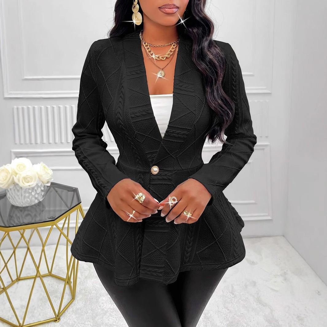 Damen modischer Blazer mit strukturiertem Design und taillierten Details Drune