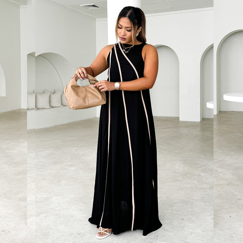 Damen Maxikleid mit asymmetrischem Schnitt und eleganter Schnürung Drune