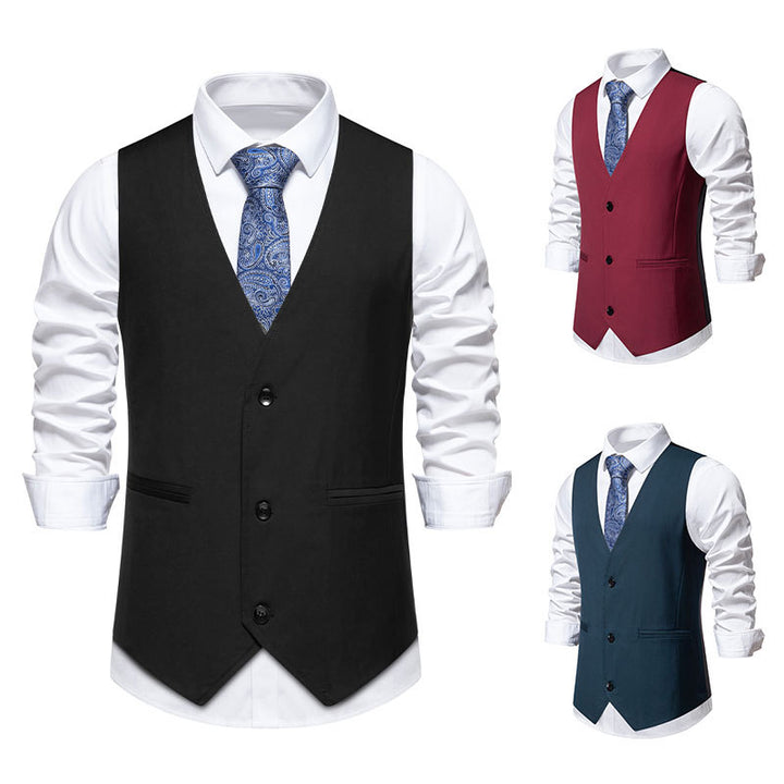 Herren elegante Anzugweste mit modernem Schnitt und praktischen Taschen Drune
