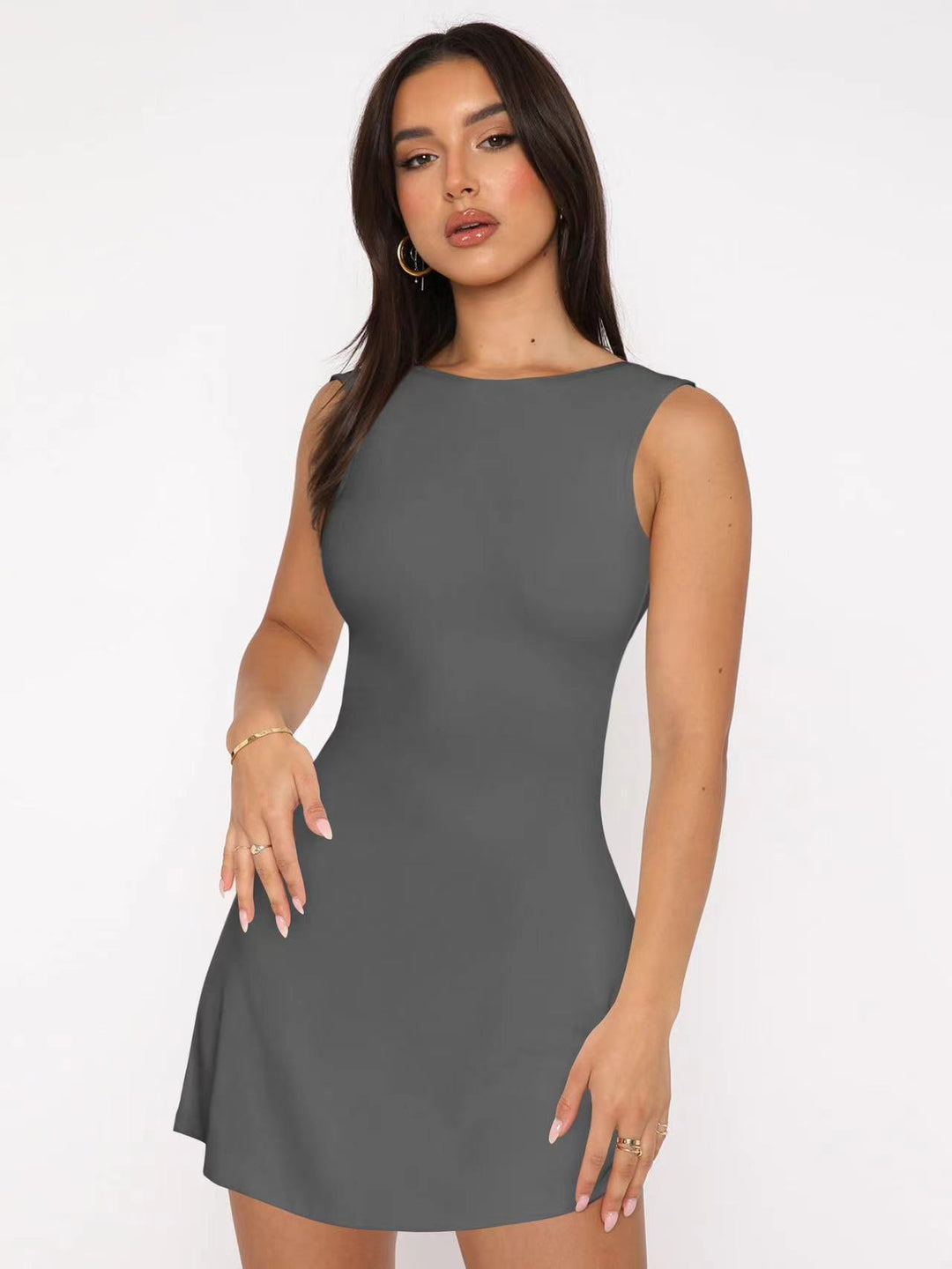 Damen Figurumspielendes Kleid mit elegantem Schnitt Drune