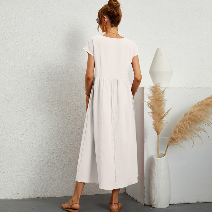 DamenMaxikleid mit modischer Taillierung und praktischen Seitentaschen Drune